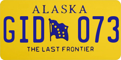 AK license plate GID073