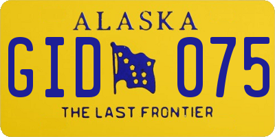 AK license plate GID075