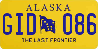 AK license plate GID086