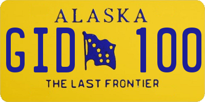 AK license plate GID100