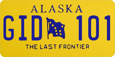 AK license plate GID101