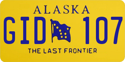AK license plate GID107
