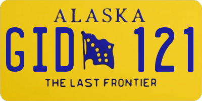 AK license plate GID121