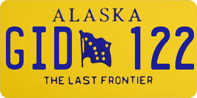 AK license plate GID122