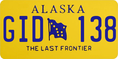AK license plate GID138