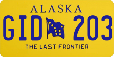AK license plate GID203