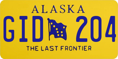 AK license plate GID204