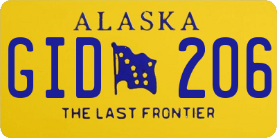 AK license plate GID206