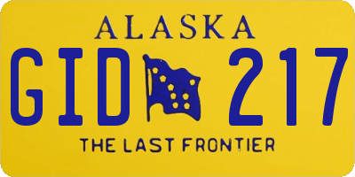 AK license plate GID217