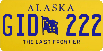 AK license plate GID222