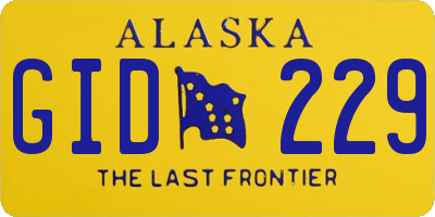 AK license plate GID229