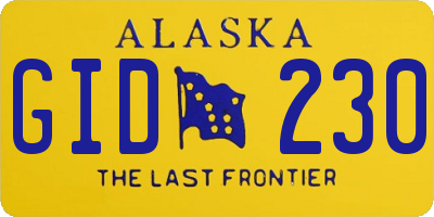 AK license plate GID230