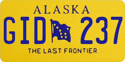 AK license plate GID237