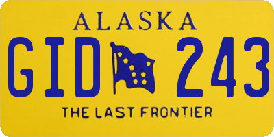 AK license plate GID243