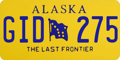 AK license plate GID275