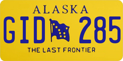 AK license plate GID285