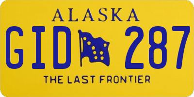 AK license plate GID287