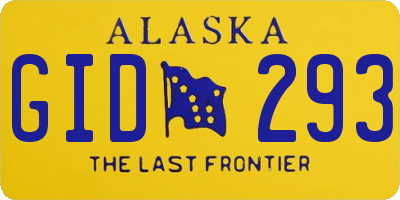AK license plate GID293