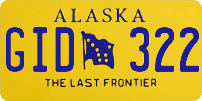 AK license plate GID322