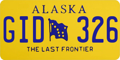 AK license plate GID326