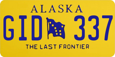 AK license plate GID337