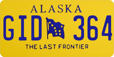 AK license plate GID364