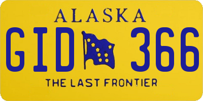 AK license plate GID366