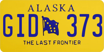 AK license plate GID373