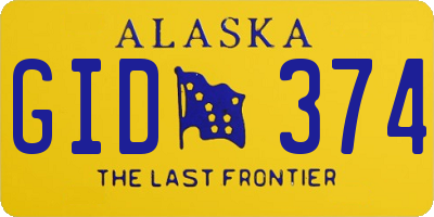 AK license plate GID374