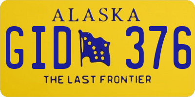 AK license plate GID376
