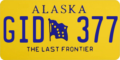 AK license plate GID377