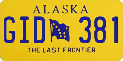 AK license plate GID381