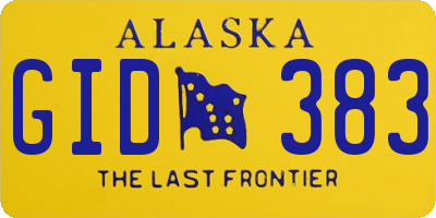 AK license plate GID383