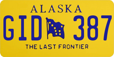 AK license plate GID387