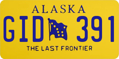 AK license plate GID391