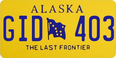 AK license plate GID403