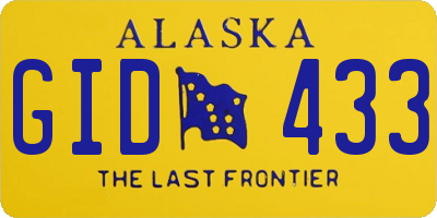 AK license plate GID433