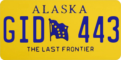 AK license plate GID443