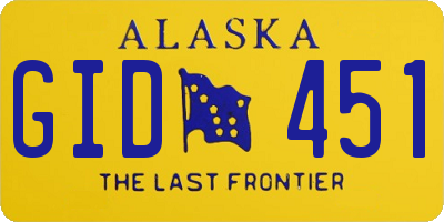 AK license plate GID451