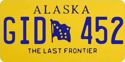 AK license plate GID452