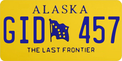 AK license plate GID457