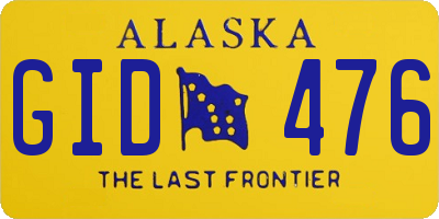 AK license plate GID476