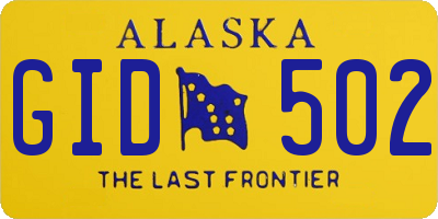 AK license plate GID502