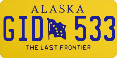 AK license plate GID533