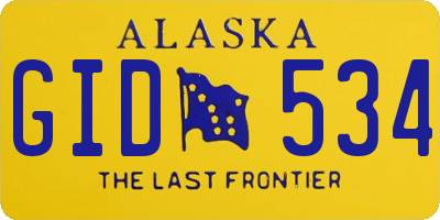 AK license plate GID534