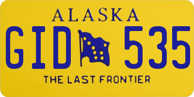 AK license plate GID535