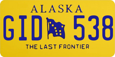 AK license plate GID538