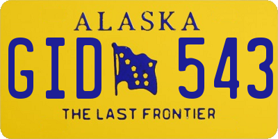 AK license plate GID543