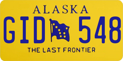 AK license plate GID548