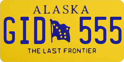 AK license plate GID555